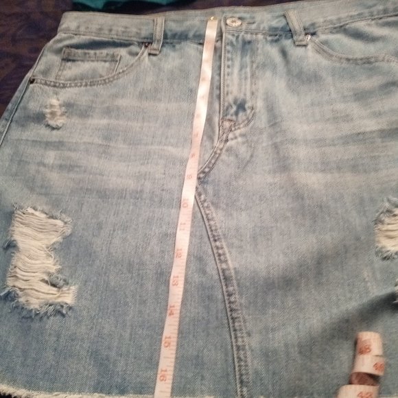 Vanilla Star Y2K Deconstructed Denim Mini Skirt Sz 13 - Picture 13 of 13